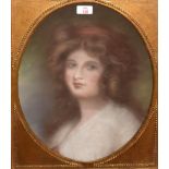 English School (19th Century), Potrait of a Young Lady, pastel, 44 x 34cm