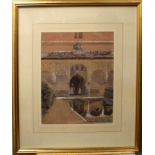 English School (19th/20th Century), Port of the Ambassadors, Alhambra, Spain, watercolour, 28 x