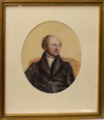 English School (19th Century), Potrait of Stephen Jackson (Father of Louisa), watercolour, 19 x