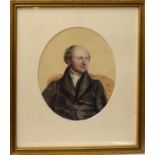 English School (19th Century), Potrait of Stephen Jackson (Father of Louisa), watercolour, 19 x