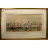 George Haydock Dodgson (1811-1880), 'Greenwich', pencil and watercolour, 22 x 47cm