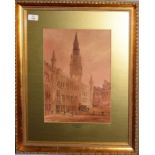 Edward Nevil (19th/20th Century), 'Antwerp' & 'Brussells', pair of watercolours, both signed lower