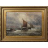 William Thornley (1857-1935), Shipping off a coast, oil on canvas, indistinctly signed lower left,