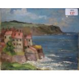 Clive R Browne (1901-1991), Coastal Scenes, double sided oil on panel, one side signed lower right,