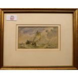 George Chambers (1803-1840), Seascapes, pair of watercolours, one signed lower left, 8 x 14cm (2)