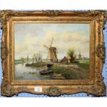 Alfred Martens (1888-1936), Dutch Landscape with Windmills, oil on canvas, signed lower left, 29 x