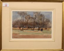 Charles E Hannaford (1863-1955), 'Rotten Row - Sunday 16 May 1920', watercolour, signed lower left
