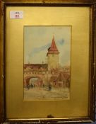 Continental School (19th Century) 'Zundel Thorle, Ulm', watercolour, inscribed lower right, 20 x