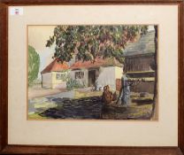 Ian Rose (20th Century), 'The Walnut Tree, Aldington', watercolour, signed lower right and