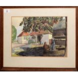 Ian Rose (20th Century), 'The Walnut Tree, Aldington', watercolour, signed lower right and