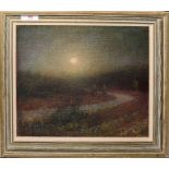 Walter Dexter, RBA, (1876-1958), Moonlit Landscape, oil on canvas, monogrammed lower right, 24 x