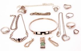 Mixed Lot: mainly white metal jewellery, stamped 925, to include bracelet, rings, necklaces etc