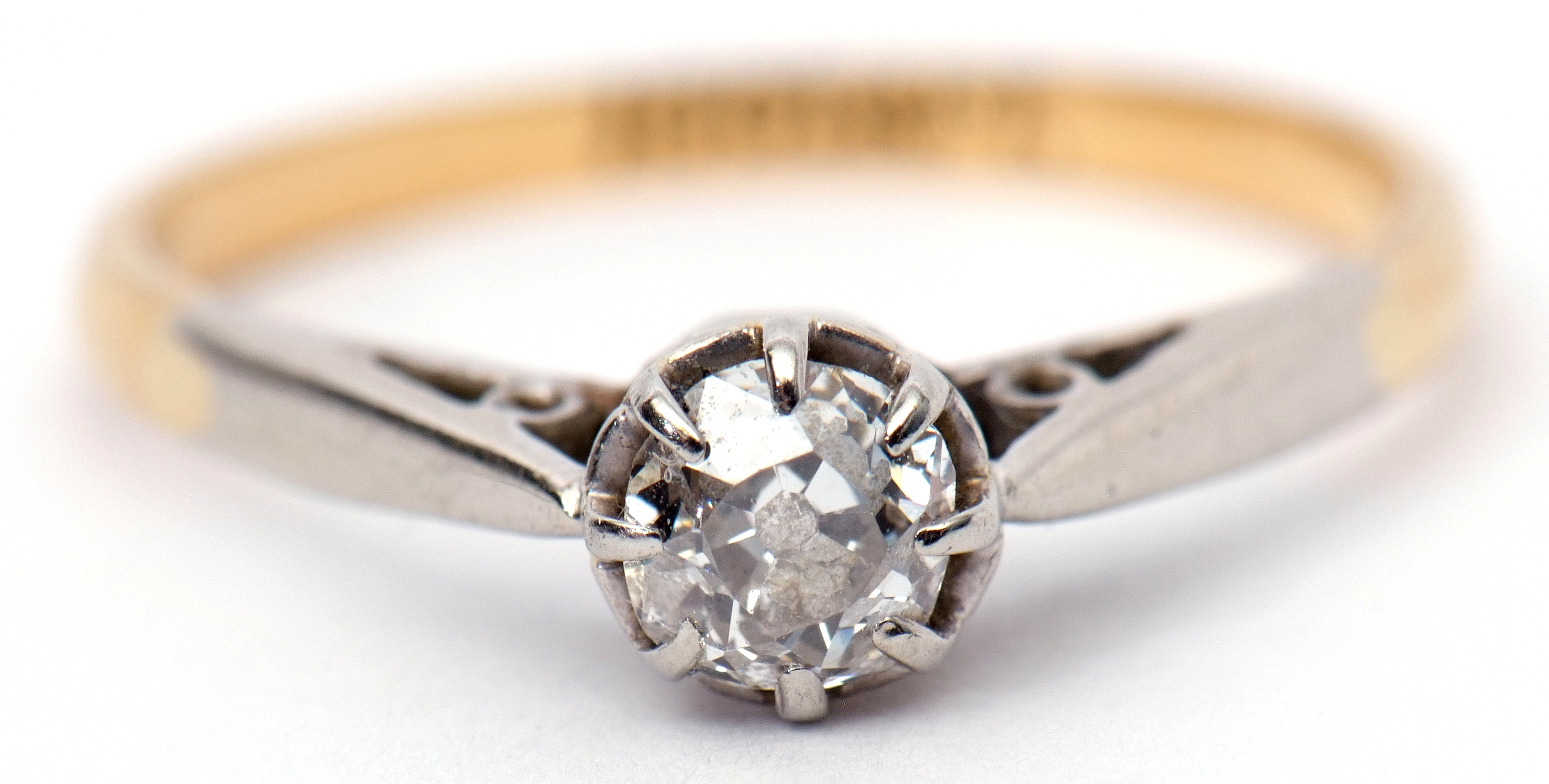 Single stone diamond ring featuring an old cut diamond, 0.25ct approx, in a multi-claw coronet - Image 8 of 9