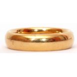 18ct gold wedding ring, plain polished design, London 1959, 7.3gms, size J