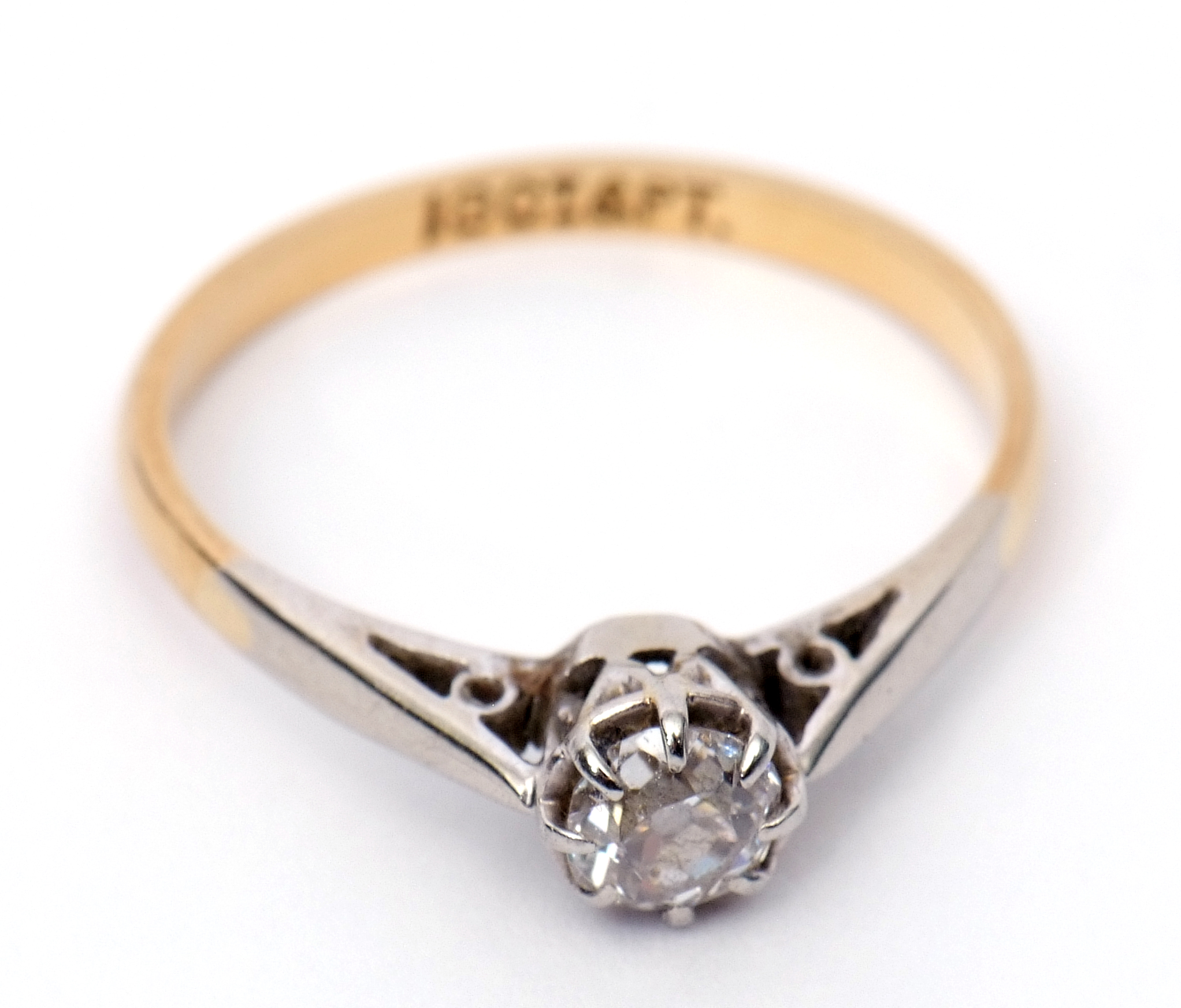 Single stone diamond ring featuring an old cut diamond, 0.25ct approx, in a multi-claw coronet - Image 7 of 9