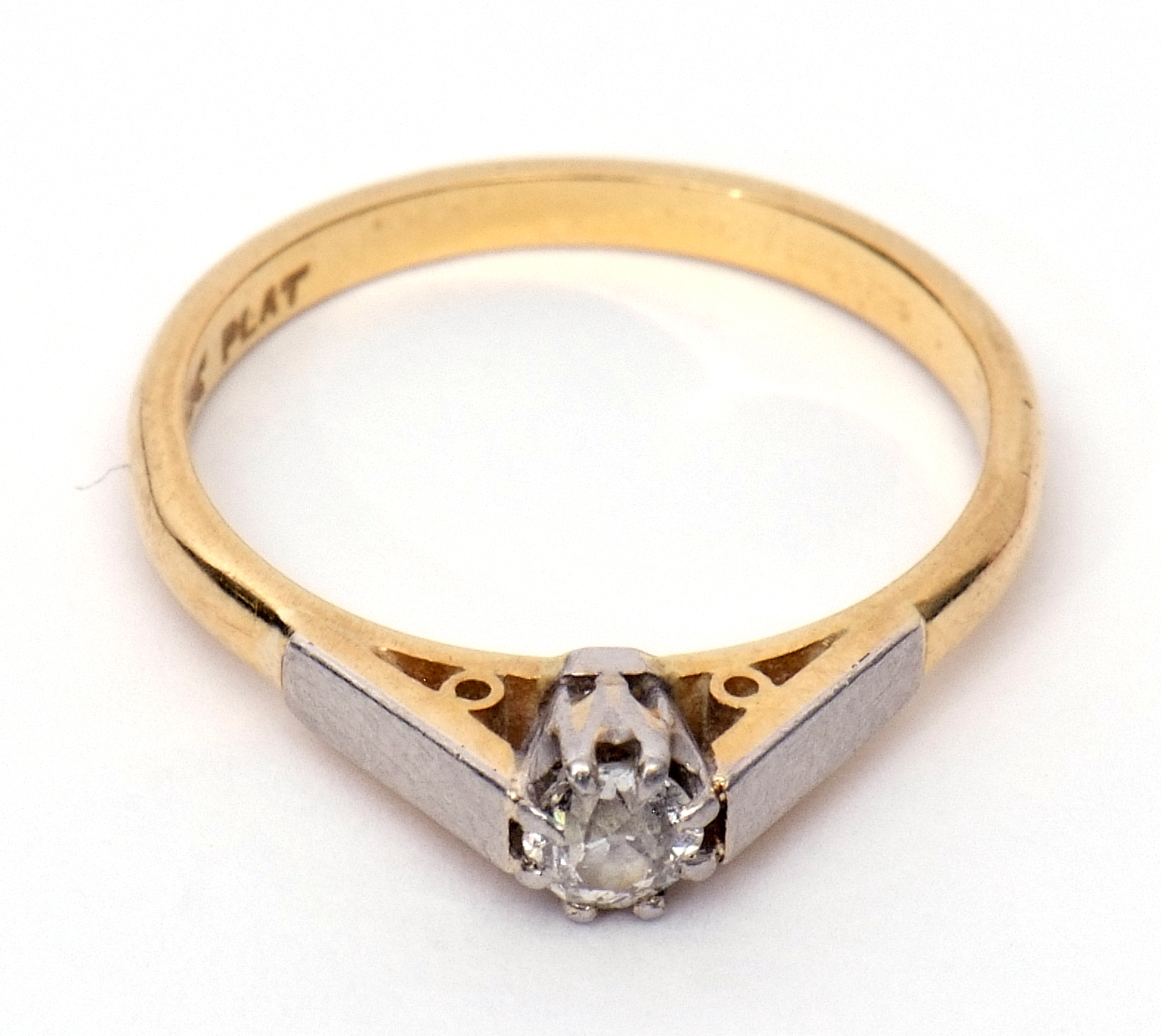 Single stone diamond ring, a round brilliant cut diamond, 0.15ct approx, multi-claw set and raised - Image 6 of 7