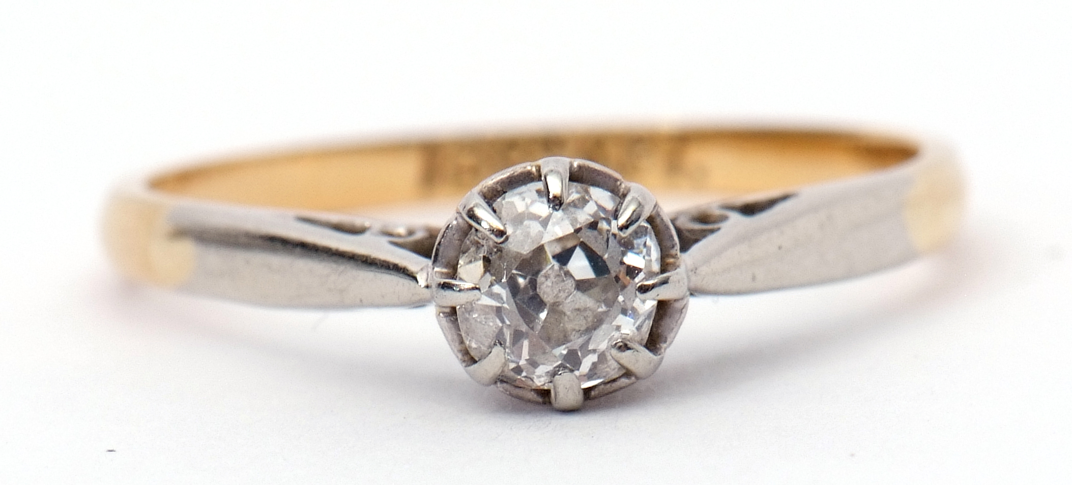 Single stone diamond ring featuring an old cut diamond, 0.25ct approx, in a multi-claw coronet - Image 9 of 9