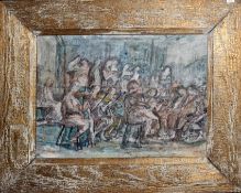 •AR Helen Grunwald (1925-1988), The Orchestra, mixed media on panel, 22 x 29cm