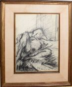 •AR Barry Newis (1939-2017), Reclining figure, charcoal drawing, 38 x 28cm, Provenance: Purchased