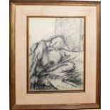 •AR Barry Newis (1939-2017), Reclining figure, charcoal drawing, 38 x 28cm, Provenance: Purchased