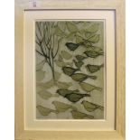 •AR Nicholas Barnham (born 1939), "Birds in the snow", photographic print, signed and inscribed with