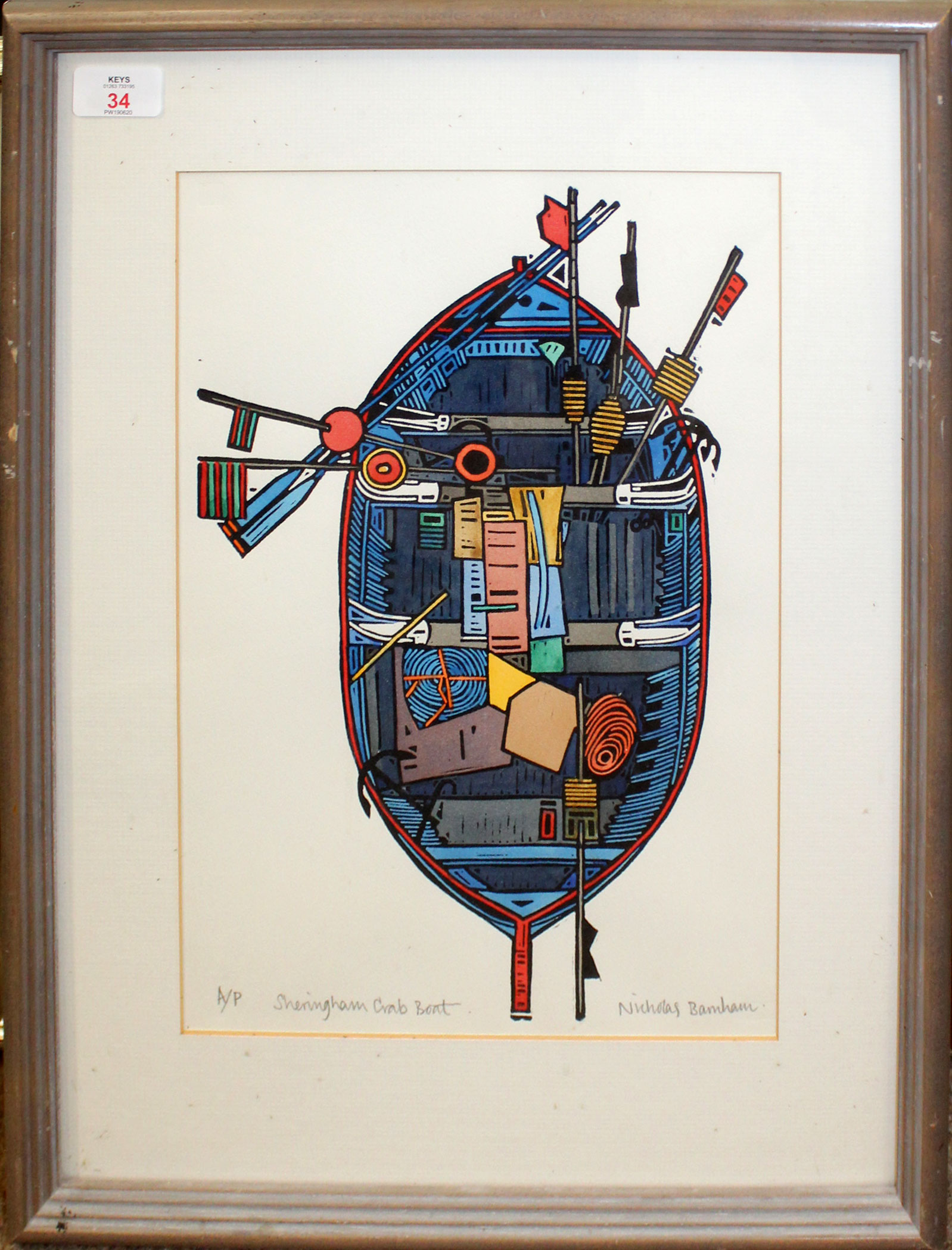 •AR Nicholas Barnham (contemporary), "Sheringham Crab Boat", artist's coloured proof, signed and