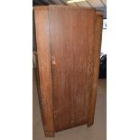 20th century oak wardrobe, probably Heals, with fitted interior and shaped front, 185cm high x