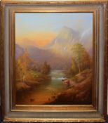 •AR Raymond Gilronan (born 1950), Highland landscape, oil on canvas, signed lower right, 75 x 60cm