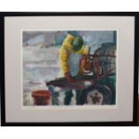 Janet Hoad (20th century), "Mussel Woman, Red Glove", coloured print, signed, numbered 3/60 and