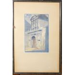 Reeve (20th century), "The Gate...Caius College - Cambridge", coloured woodblock, signed and