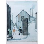 After Lawrence Steven Lowry, RA (1887-1976), "Viaduct St Passage", coloured print, numbered 387/