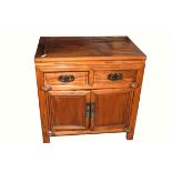 20th century small cupboard with two drawers over two doors in a Chinese style, 80cm wide