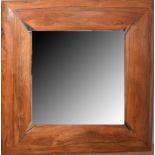 Large modern wooden designer mirror, 150 x 150cm overall