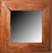 Large modern wooden designer mirror, 150 x 150cm overall