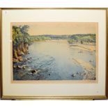 •AR Samuel John Lamorna Birch, RA, RWS, River landscape, artist's coloured proof with publisher's