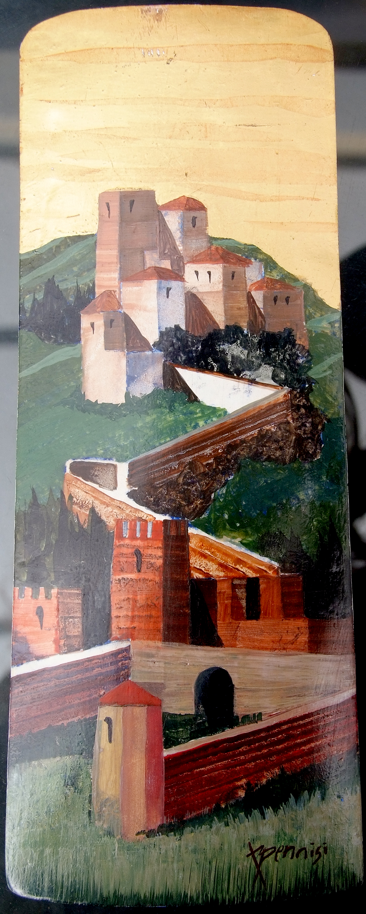 •AR Paul Pennisi (20th century), "Verde Boscaglia", oil on panel, on glass backing, signed lower - Image 3 of 3