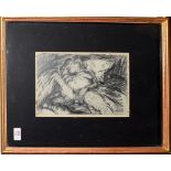 •AR Barry Newis (1939-2017), Reclining figure, charcoal drawing, 18 x 27cm, Provenance: Purchased