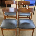 Set of 4 mid century dining chairs by Drevounia, Czechoslovakia (4)