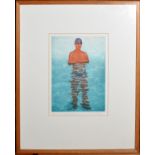 •AR Emiko Aida (20th century), "By the deep end", coloured etching, signed, numbered 20/120 and