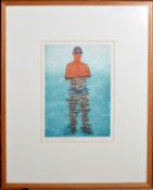 •AR Emiko Aida (20th century), "By the deep end", coloured etching, signed, numbered 20/120 and