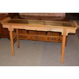 Chinese Chippendale style altar table, 165cm wide