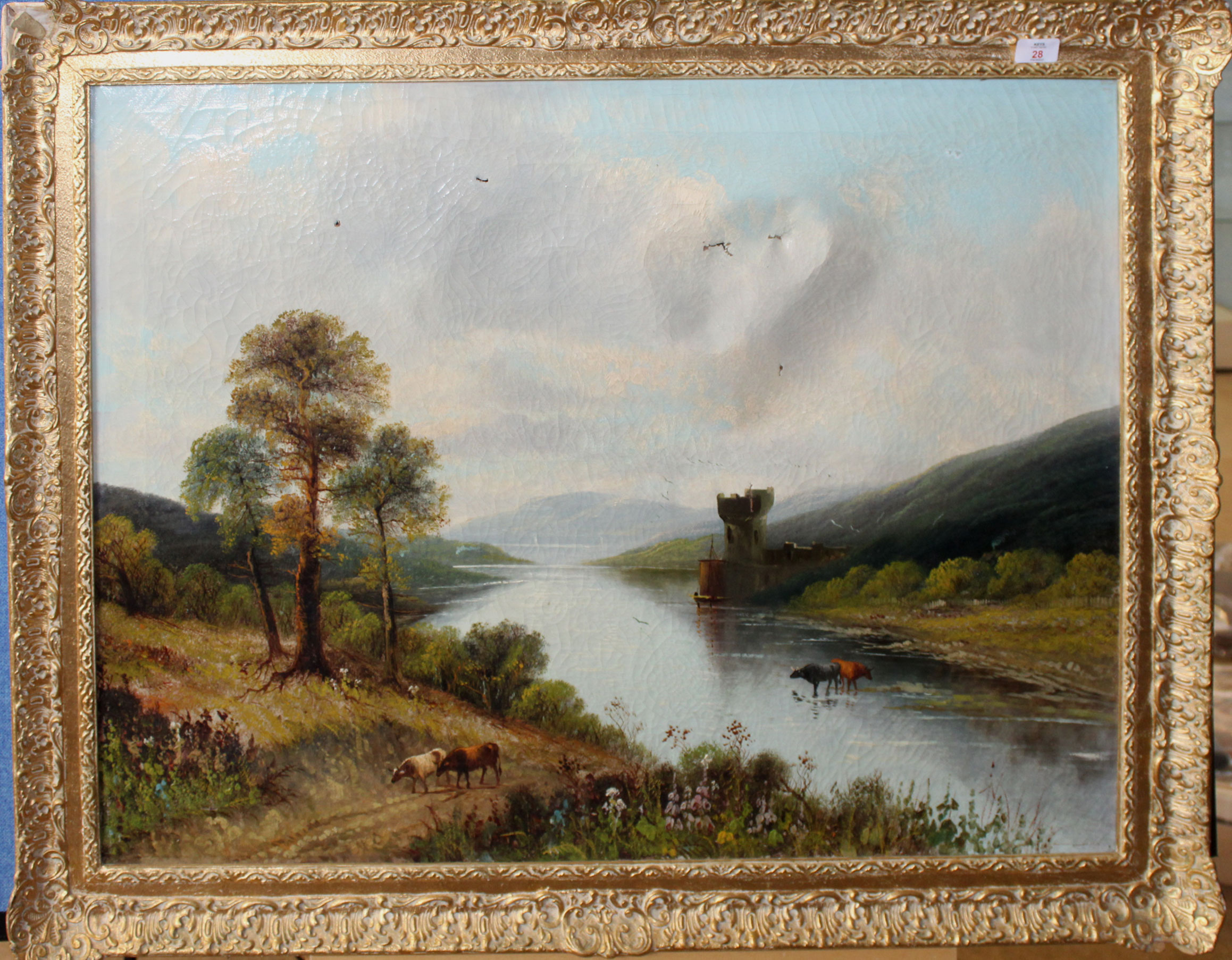 English School (19th/20th century), Highland scene, oil on canvas, 67 x 88cm