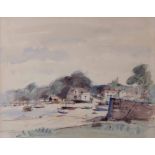 •AR Arthur Edward Davies, RBA, RCA (1893-1988) "Pin Mill, Woodbridge, Suffolk"pen, ink and