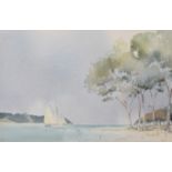 Chatt (20th century), Coastal scenes, pair of watercolours, both signed, 33 x 50cm (2)