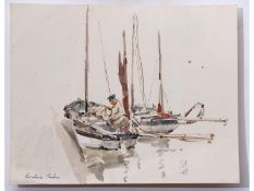 AR ROWLAND FISHER, ROI, RSMA (1885-1969) , Ship studies , group of three watercolours, all signed