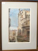 T Mulholland (19th century), Venetian backwater, watercolour, signed and dated 1896 lower right,