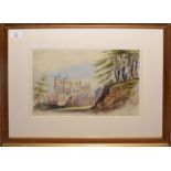 Cecilia Montgomery (1792-1879), "Merevale House", watercolour, signed lower right, 25 x 35cm