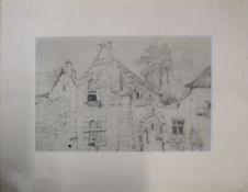 Circle of John Sell Cotman (1782-1842), Buildings, pencil drawing, 10 x 6cm