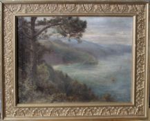 Attributed to William Snell Morrish (1844-1917), Coastal scene, oil on board, indistinctly