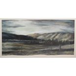 Kathy Kerr (Contemporary), New Zealand landscape, monotype with mixed media, signed and dated '06